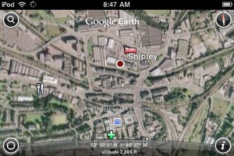 From Google Earth on an iPod Touch